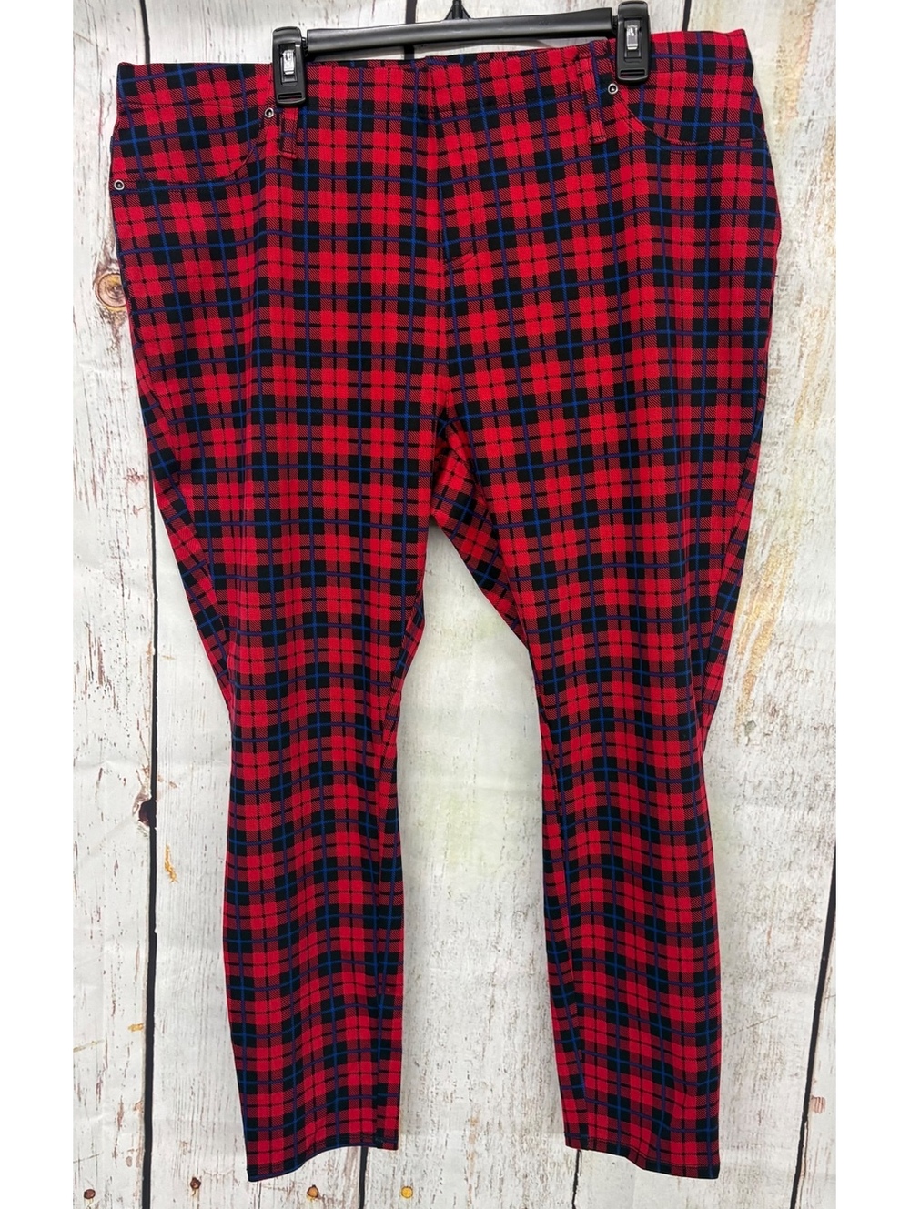 Terra & Sky Women’s Red Rover Plaid Jeggings Size 2X (20W-22W) Discontinued NWT